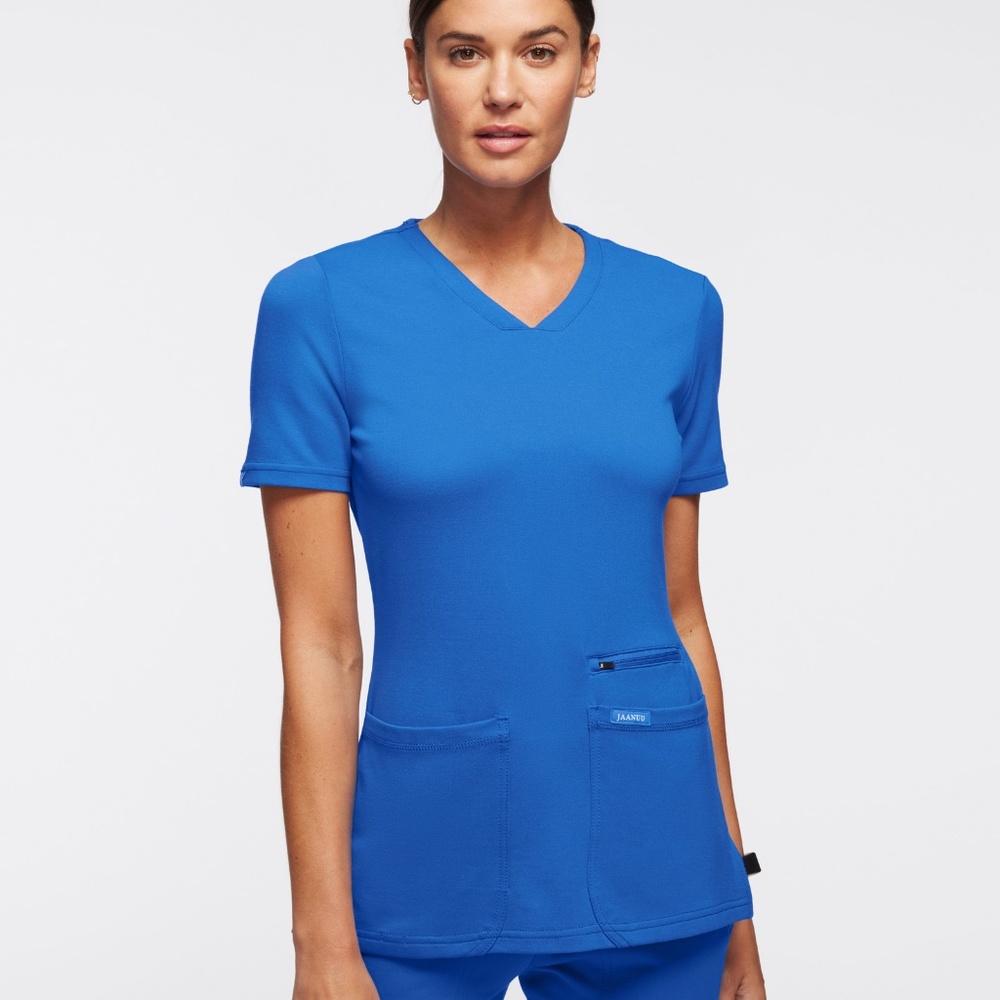 JAANUU “Women’s 4-Pocket V-Neck Top” XS Regular